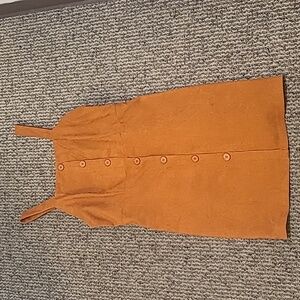 Terracotta Corduroy Mini Jumper Dress